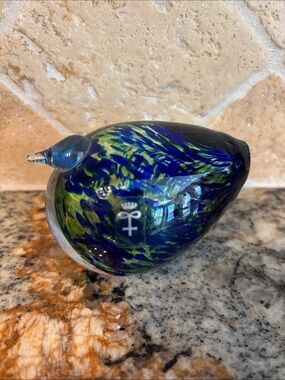 Bengt Edenfalk Skruf mouthblown Art Glass Bird-Sweden 1960s
